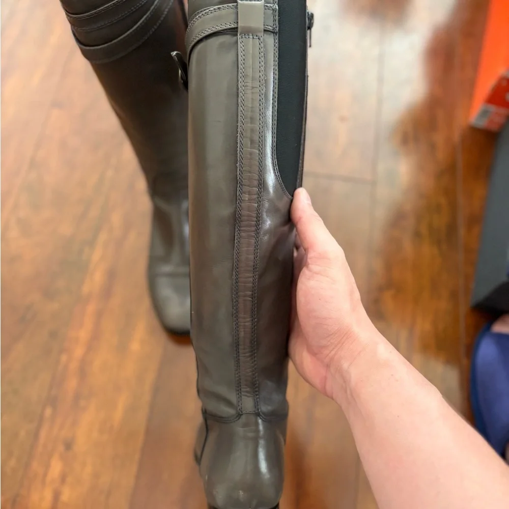 Attilio Giusti Leombruni Gray Over the Knee Boots Size 37